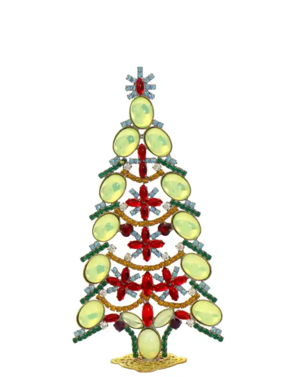 Big uranium glass Czech christmas tree