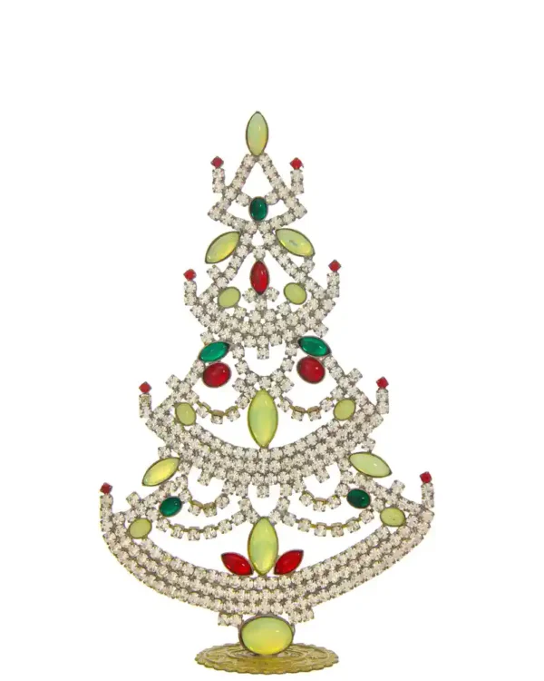 Big uranium glass Czech christmas tree