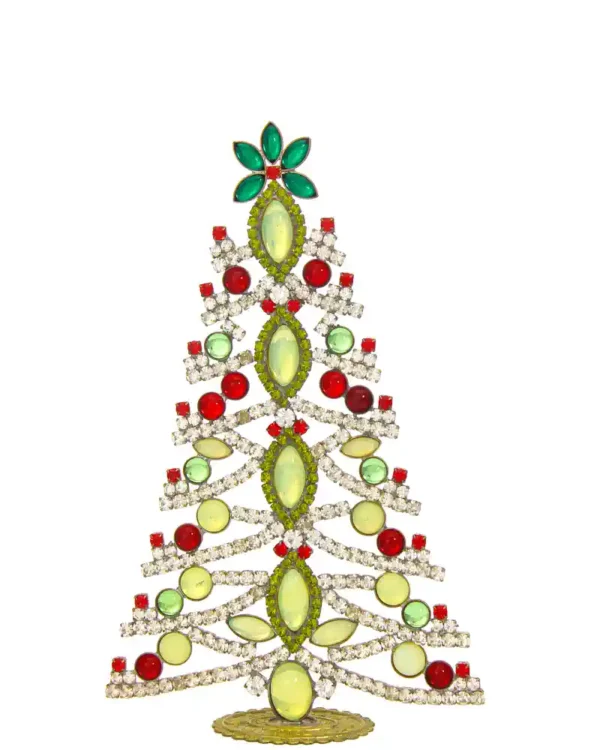 Big uranium glass Czech christmas tree