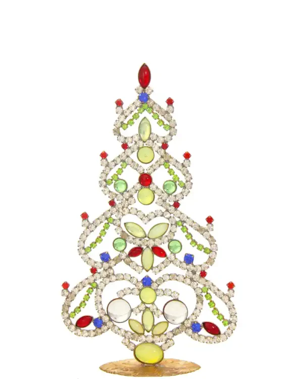 Big uranium glass Czech christmas tree