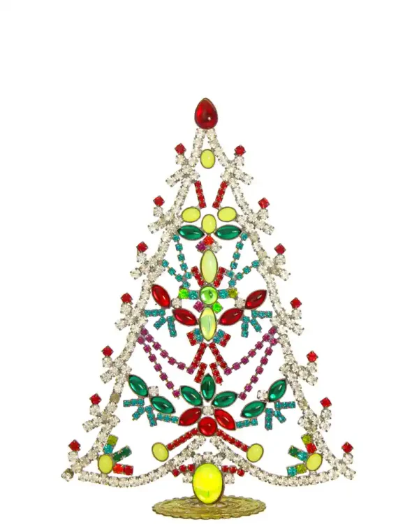 Big uranium glass Czech christmas tree