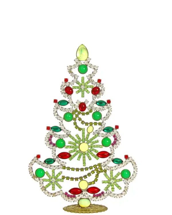 Big uranium glass Czech christmas tree
