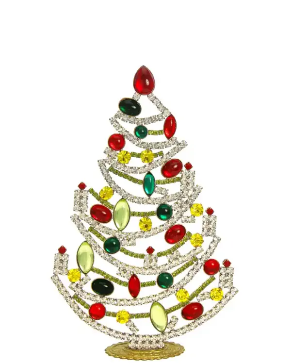 Big uranium glass Czech christmas tree