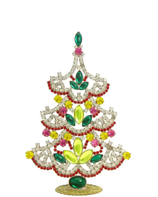 Big uranium glass Czech christmas tree