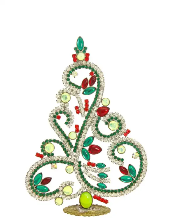 Big uranium glass Czech christmas tree