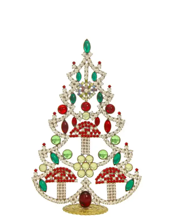 Big uranium glass Czech christmas tree
