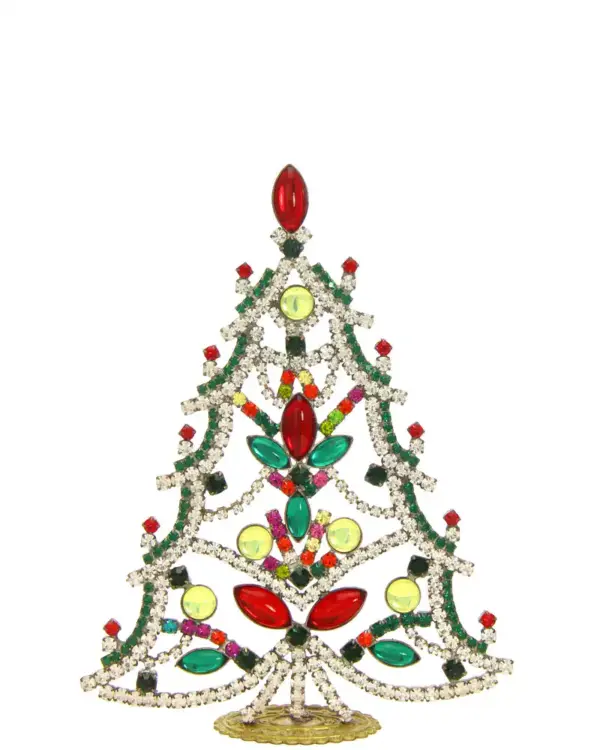 Big uranium glass Czech christmas tree