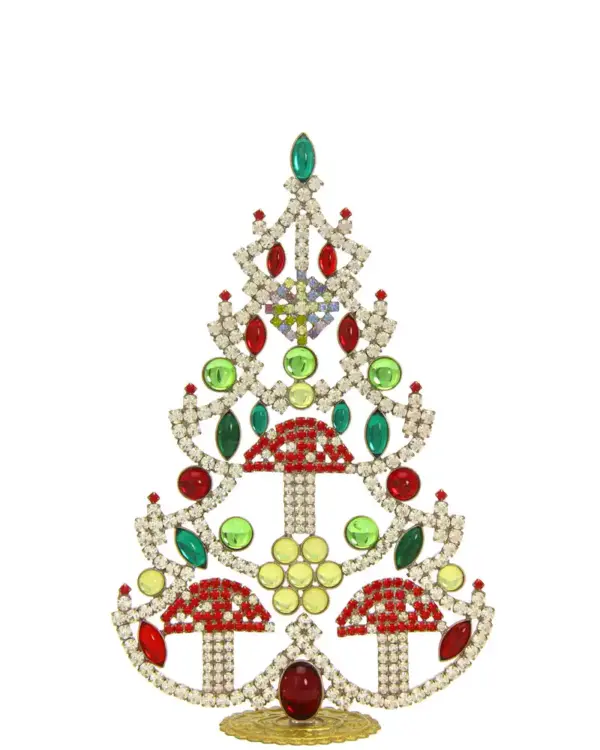 Big uranium glass Czech christmas tree