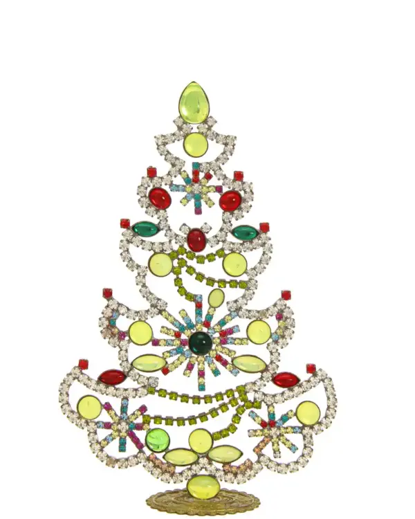 Big uranium glass Czech christmas tree