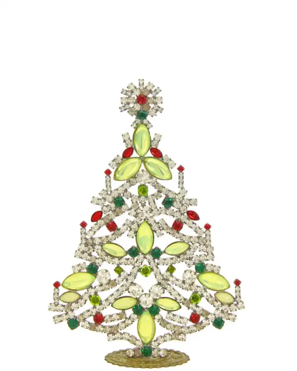Big uranium glass Czech christmas tree