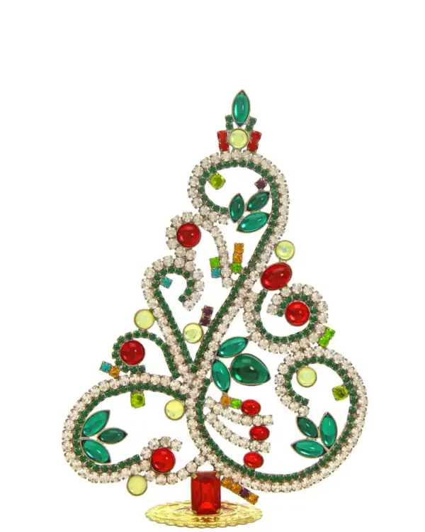 Big uranium glass Czech christmas tree