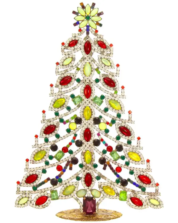 Giant uranium glass Czech christmas tree