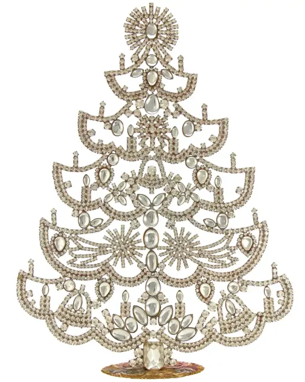 Giant silver glass Czech christmas tree