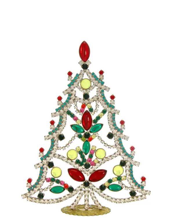 Big uranium glass Czech christmas tree