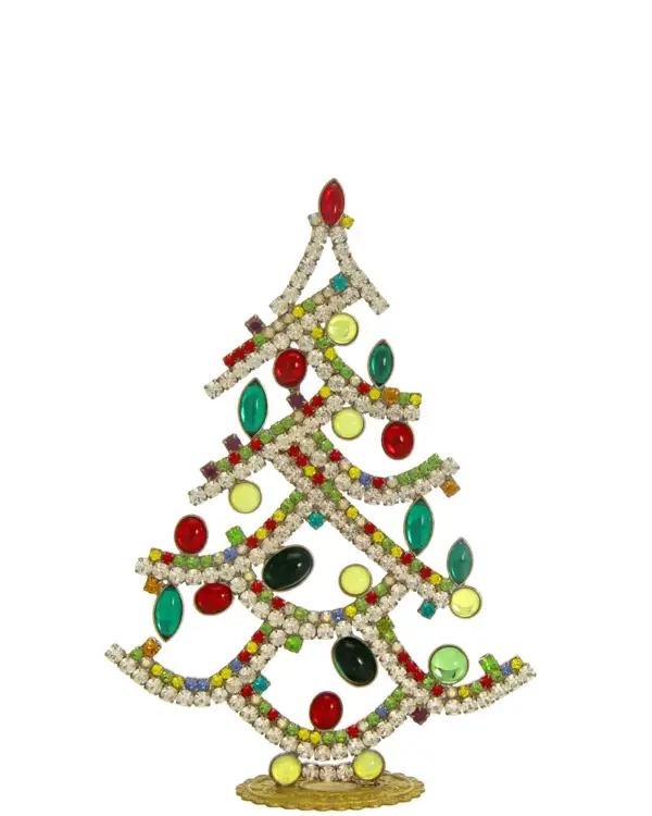 Big uranium glass Czech christmas tree